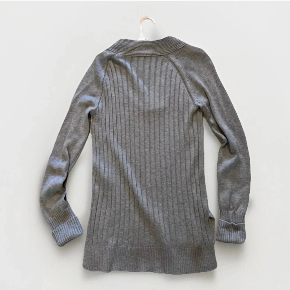 White House Black Market Sweater Cashmere Blend Tunic Pullover Grey Womens Sz S